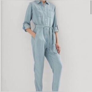 Lauren Ralph Lauren Light Blue Women's Utility Jumpsuit with Tie Waist Size 10